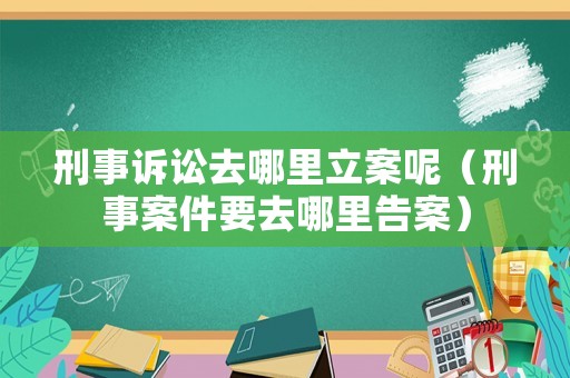 刑事訴訟去哪里立案呢（刑事案件要去哪里告案）