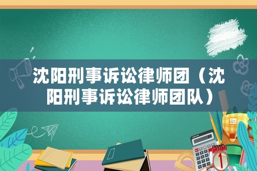 沈陽(yáng)刑事訴訟律師團(tuán)（沈陽(yáng)刑事訴訟律師團(tuán)隊(duì)）