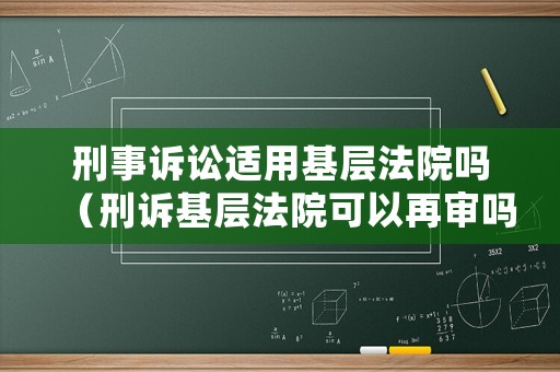 刑事訴訟適用基層法院嗎（刑訴基層法院可以再審嗎）