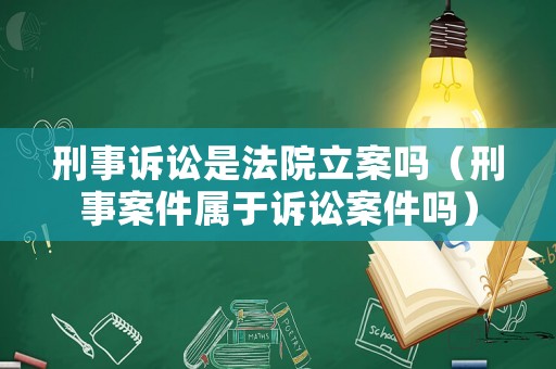 刑事訴訟是法院立案嗎（刑事案件屬于訴訟案件嗎）