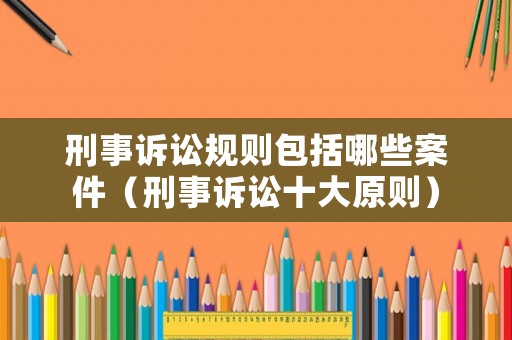 刑事訴訟規則包括哪些案件（刑事訴訟十大原則）
