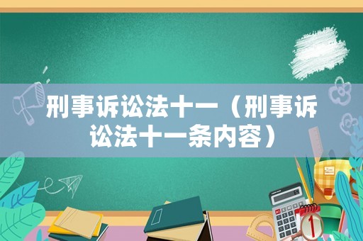 刑事訴訟法十一（刑事訴訟法十一條內容）