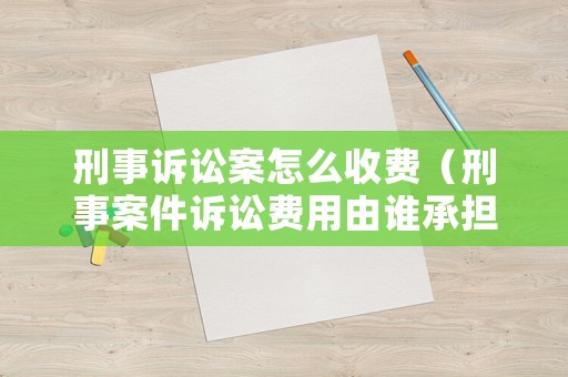 刑事訴訟案怎么收費（刑事案件訴訟費用由誰承擔）
