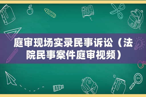 庭審現場實錄民事訴訟（法院民事案件庭審視頻）