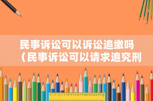 民事訴訟可以訴訟追繳嗎（民事訴訟可以請求追究刑事責任嗎）