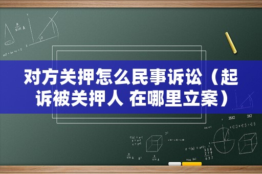 對方關押怎么民事訴訟（起訴被關押人 在哪里立案）