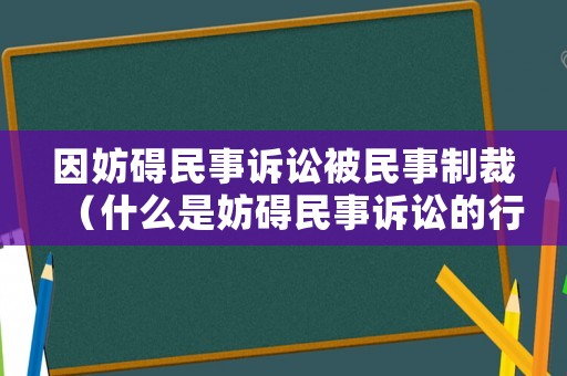 因妨礙民事訴訟被民事制裁（什么是妨礙民事訴訟的行為）