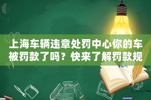 上海車輛違章處罰中心你的車被罰款了嗎？快來了解罰款規則