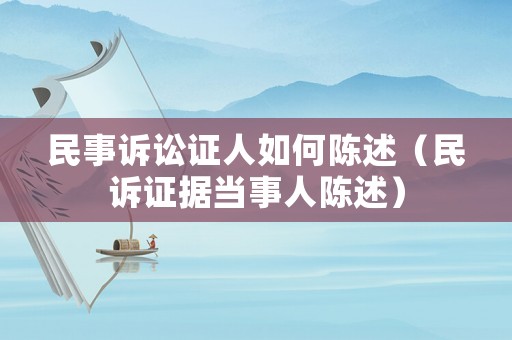 民事訴訟證人如何陳述（民訴證據當事人陳述）
