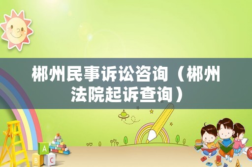 郴州民事訴訟咨詢（郴州法院起訴查詢）