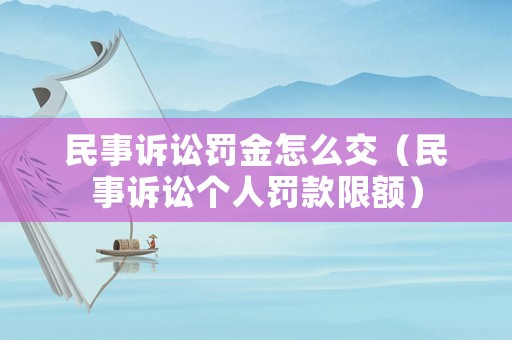 民事訴訟罰金怎么交（民事訴訟個人罰款限額）