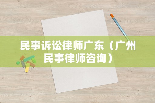 民事訴訟律師廣東（廣州民事律師咨詢）
