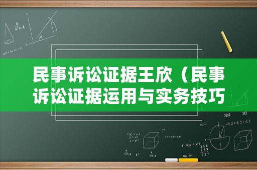 民事訴訟證據(jù)王欣（民事訴訟證據(jù)運(yùn)用與實(shí)務(wù)技巧）