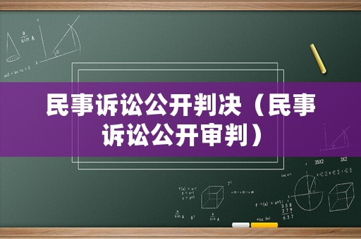 民事訴訟公開判決（民事訴訟公開審判）