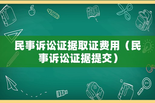民事訴訟證據(jù)取證費用（民事訴訟證據(jù)提交）