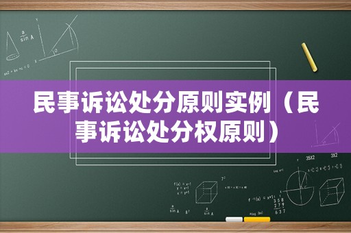 民事訴訟處分原則實例（民事訴訟處分權原則）