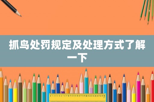 抓鳥處罰規(guī)定及處理方式了解一下