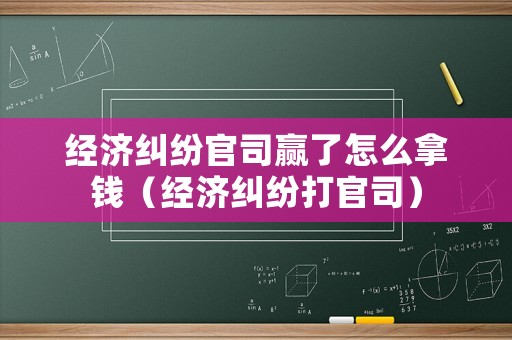經濟糾紛官司贏了怎么拿錢（經濟糾紛打官司）