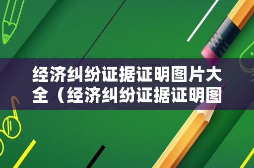 經濟糾紛證據證明圖片大全（經濟糾紛證據證明圖片大全最新）