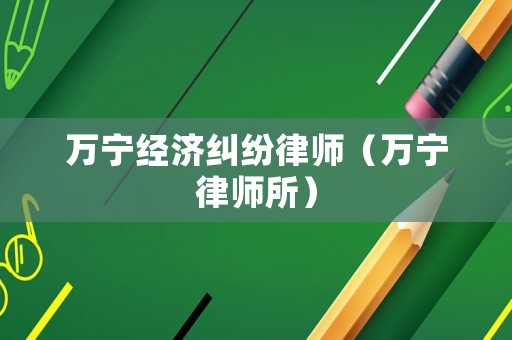 萬寧經濟糾紛律師（萬寧律師所）
