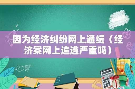 因為經濟糾紛網上通緝（經濟案網上追逃嚴重嗎）