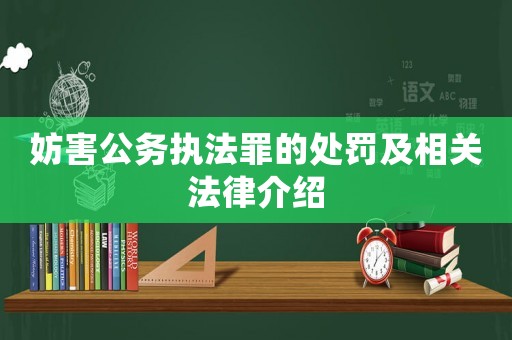 妨害公務執法罪的處罰及相關法律介紹