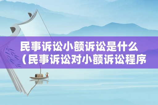 民事訴訟小額訴訟是什么（民事訴訟對小額訴訟程序規定）