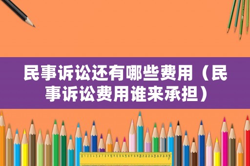民事訴訟還有哪些費用（民事訴訟費用誰來承擔）
