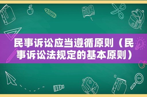 民事訴訟應當遵循原則（民事訴訟法規定的基本原則）