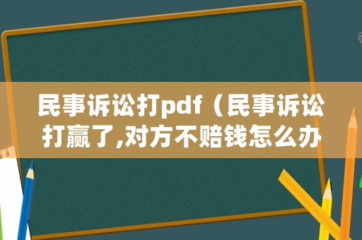 民事訴訟打pdf（民事訴訟打贏了,對方不賠錢怎么辦）