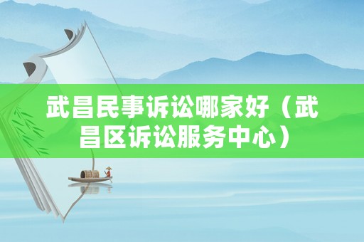武昌民事訴訟哪家好（武昌區訴訟服務中心）