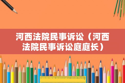 河西法院民事訴訟（河西法院民事訴訟庭庭長）