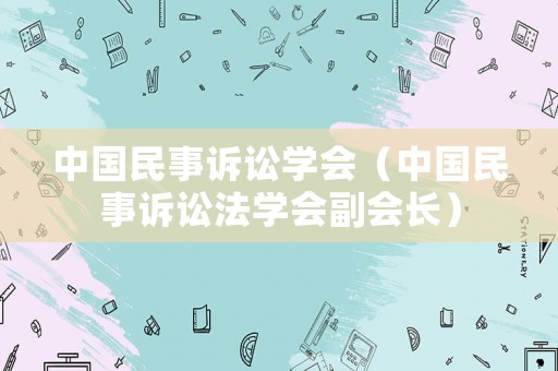 中國民事訴訟學會（中國民事訴訟法學會副會長）
