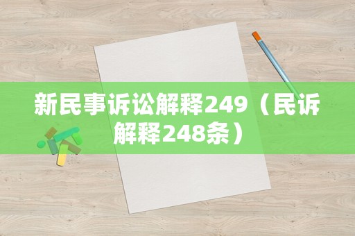 新民事訴訟解釋249（民訴解釋248條）
