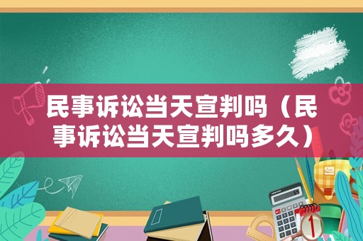民事訴訟當天宣判嗎（民事訴訟當天宣判嗎多久）