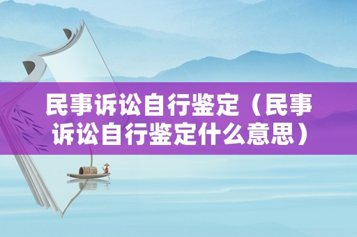 民事訴訟自行鑒定（民事訴訟自行鑒定什么意思）
