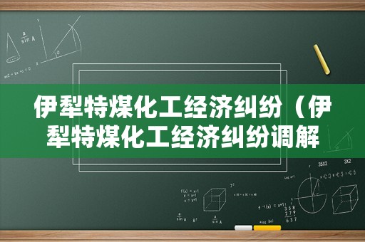 伊犁特煤化工經濟糾紛（伊犁特煤化工經濟糾紛調解中心）