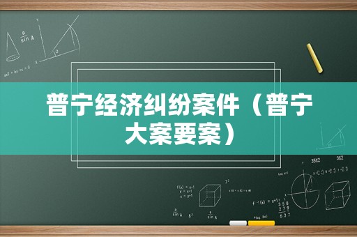 普寧經濟糾紛案件（普寧大案要案）