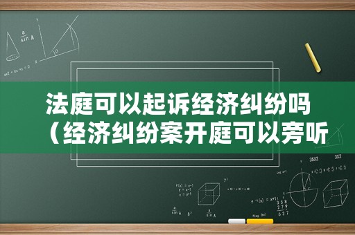 法庭可以起訴經濟糾紛嗎（經濟糾紛案開庭可以旁聽嗎）