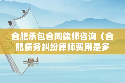 合肥承包合同律師咨詢(xún)（合肥債務(wù)糾紛律師費(fèi)用是多少）