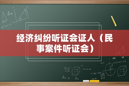 經(jīng)濟(jì)糾紛聽證會(huì)證人（民事案件聽證會(huì)）