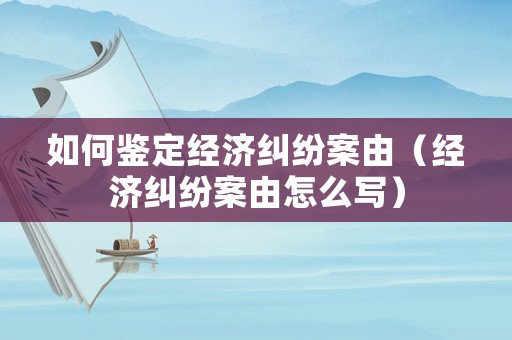 如何鑒定經濟糾紛案由（經濟糾紛案由怎么寫）