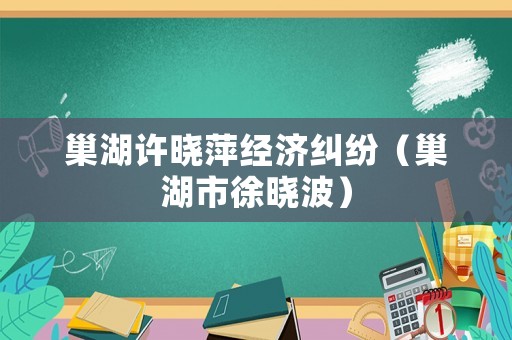 巢湖許曉萍經濟糾紛（巢湖市徐曉波）