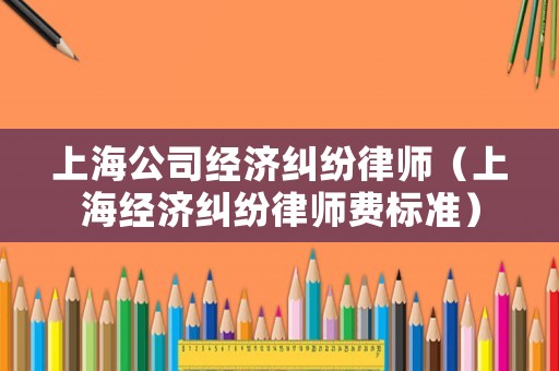 上海公司經濟糾紛律師（上海經濟糾紛律師費標準）