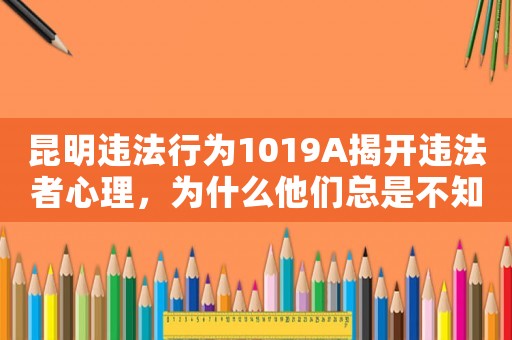 昆明違法行為1019A揭開違法者心理，為什么他們總是不知悔改？