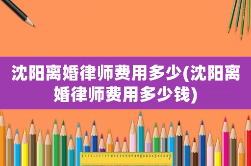 沈陽離婚律師費用多少(沈陽離婚律師費用多少錢)