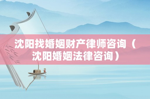 沈陽(yáng)找婚姻財(cái)產(chǎn)律師咨詢（沈陽(yáng)婚姻法律咨詢）