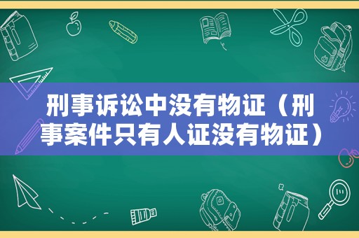 刑事訴訟中沒有物證（刑事案件只有人證沒有物證）