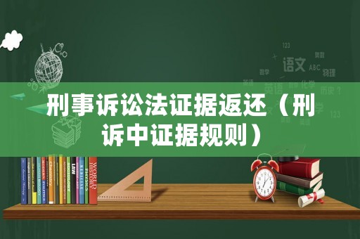 刑事訴訟法證據返還（刑訴中證據規則）