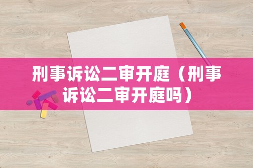 刑事訴訟二審開庭（刑事訴訟二審開庭嗎）